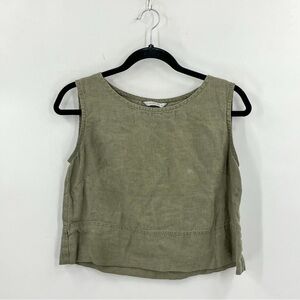 Linenfox Olive Green Crop Top